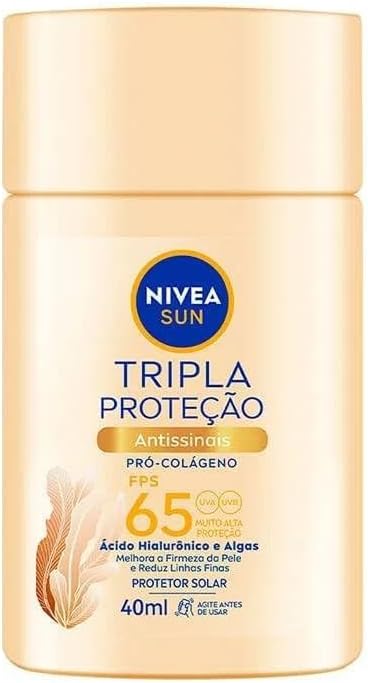 NIVEA SUN Protetor Solar Fluido Facial Tripla Proteção Antissinais FPS 65 40ml