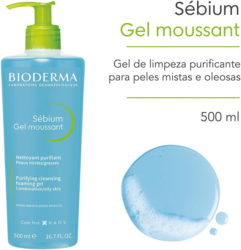Bioderma Sébium Gel Moussant - Gel De Limpeza Purificante Antioleosidade 500 Ml - Image 2