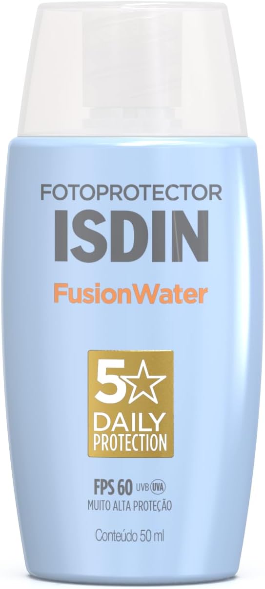 ISDIN Protetor Solar Facial Fusion Water 5 Stars Sem Cor FPS 60-50ml
