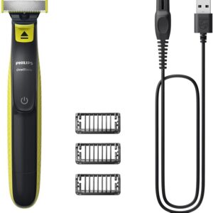 Aparador e raspador OneBlade com 3 pentes, à prova d’água, Bivolt - QP2724/10 Philips