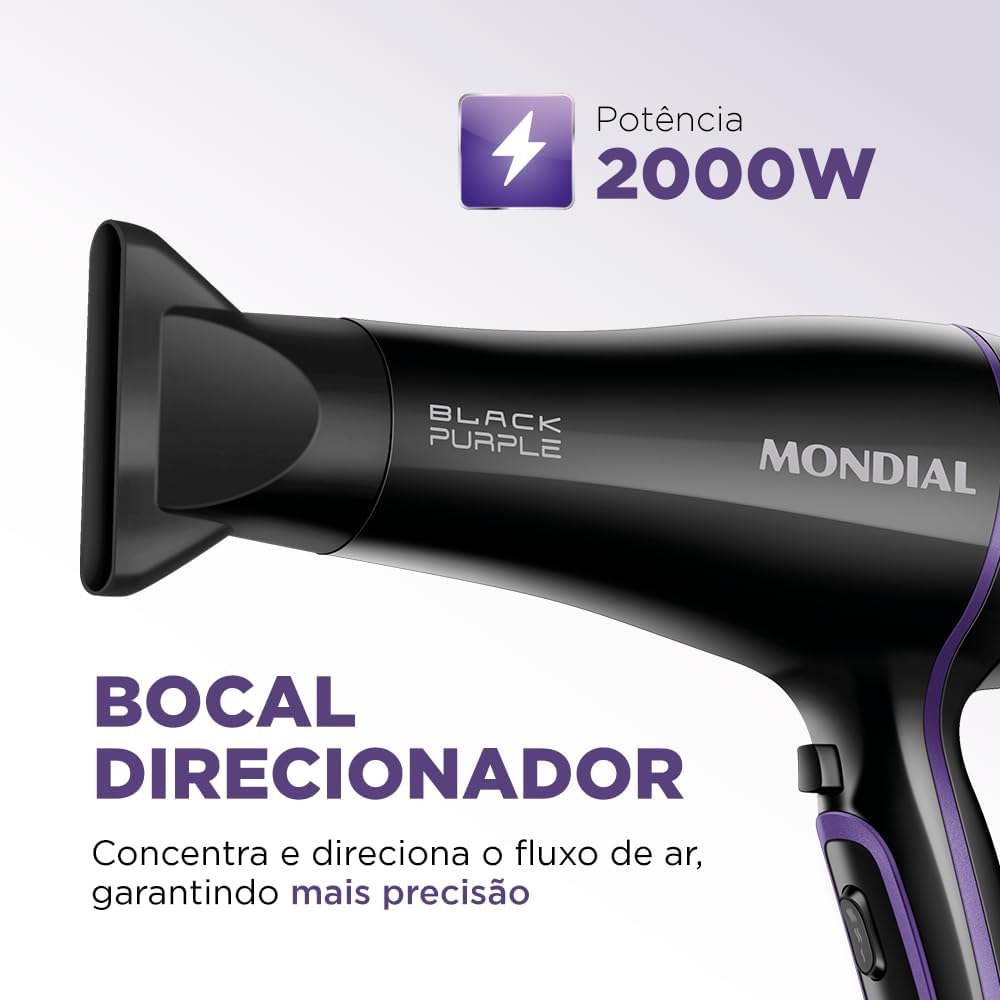 Secador de Cabelos, Mondial, Preto, 2000W, 127V - SCN-01 - Image 3