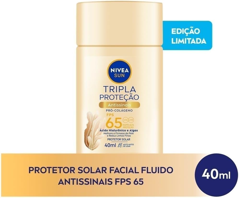 NIVEA SUN Protetor Solar Fluido Facial Tripla Proteção Antissinais FPS 65 40ml - Image 2