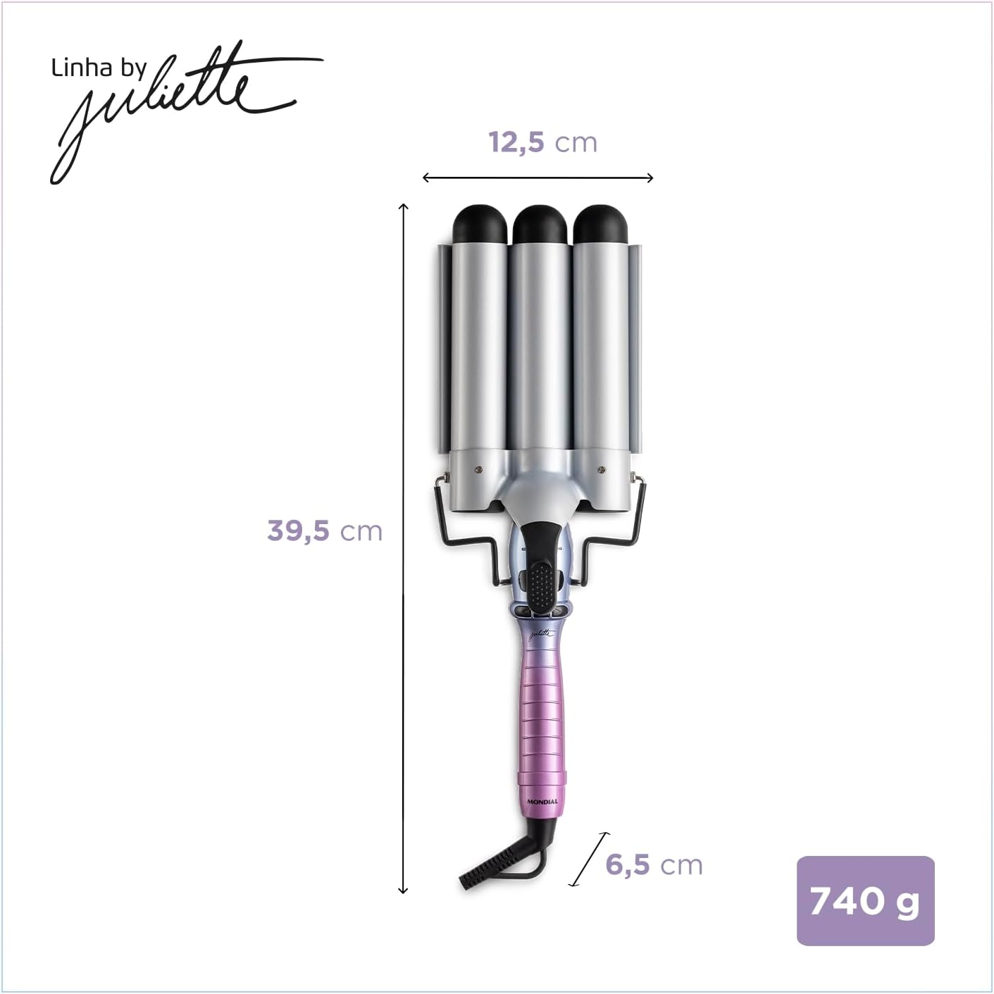 Modelador de Cachos Triondas By Juliette, Mondial, Azul/Rosa, 180W, Bivolt - MCT-JU-03 - Image 9