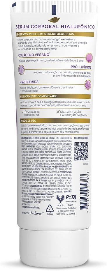 Dove Sérum Hidratante Corporal Hialurônico + Dermo Renovador 180m - Image 2