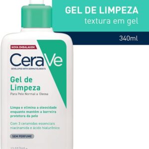 CeraVe, Gel de Limpeza Facial para pele oleosa, com Ácido Hialurônico e Niacinamida, 454g