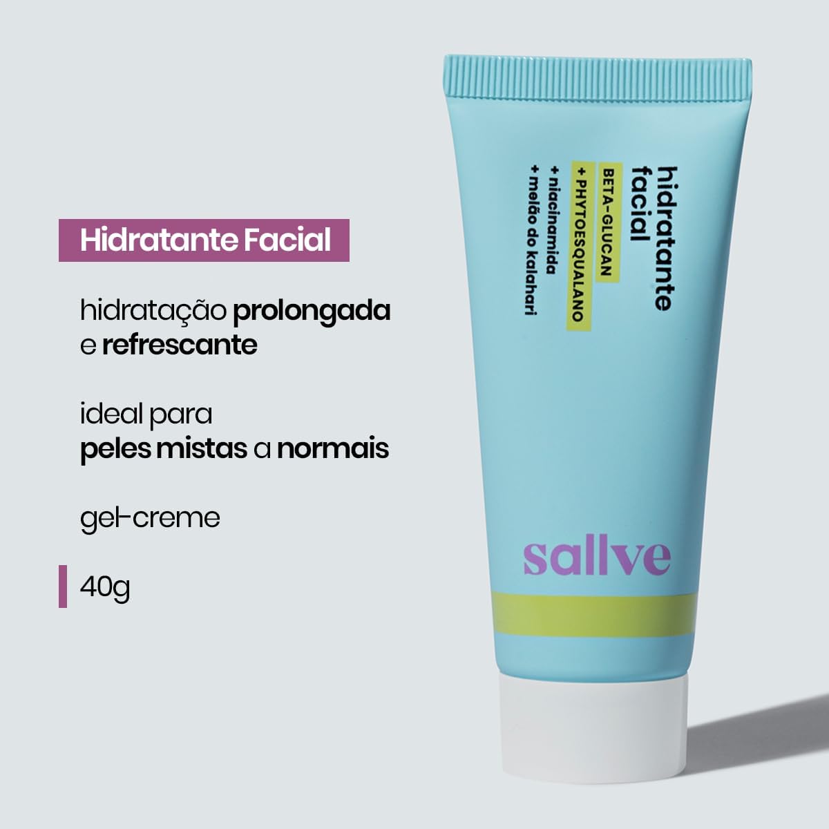 Sallve Hidratante Facial 40G - Beta-Glucan Phytoesqualano - Image 4