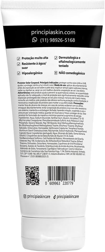 PRINCIPIA, Protetor Solar Corporal FPS 60, PS-03 com 200ml - Image 2