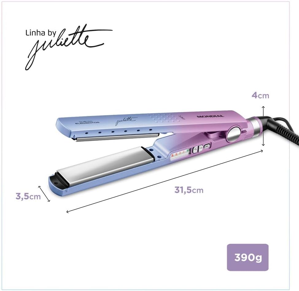 Prancha Alisadora By Juliette, Mondial, Azul/Rosa, 60W, Bivolt - P-JU-03 - Image 7