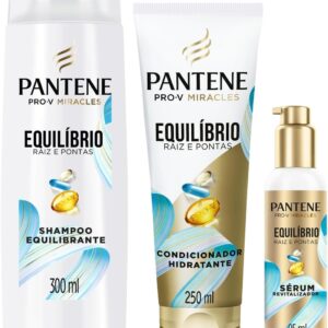 Pantene Kit PRO-V Miracles Equilíbrio Raiz e Pontas com Shampoo 300 ml, Condicionador Hidratante 250 ml, e o Sérum 95 ml