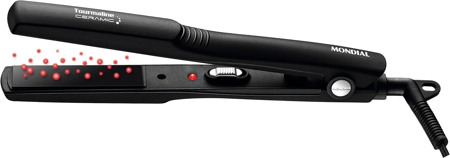 Prancha Alisadora Tourmaline Ceramic, Mondial, Preto, 30W, Bivolt - P-15