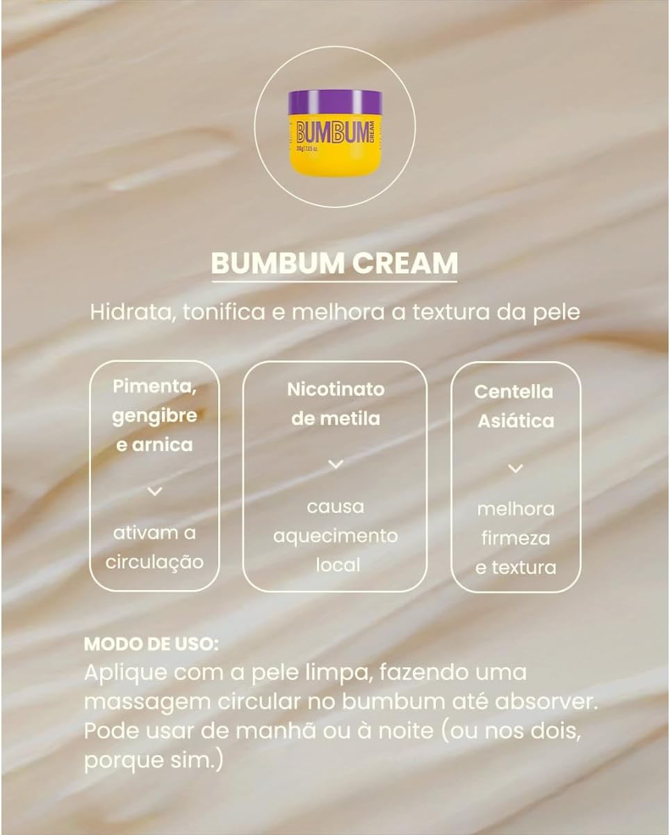 Beleza Brasileira Creme Hidratante Corporal Bumbum Cream 200g - Image 4