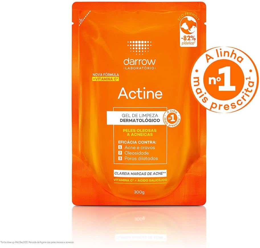Darrow Actine Gel de Limpeza Facial com Ácido Salicílico, Vitamina C e Lactato de Mentila, 300g - refil - Image 2