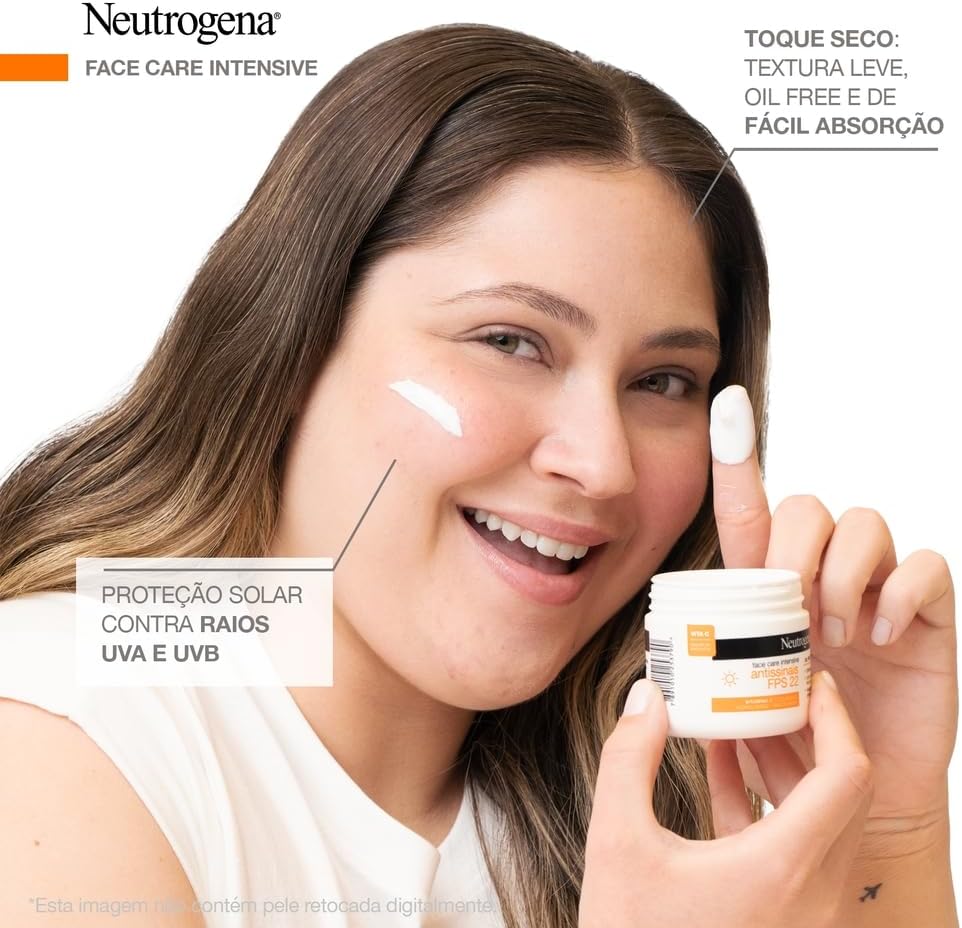 Neutrogena Hidratante Facial Antissinais Face Care Intensive FPS 22, 100g - Image 6