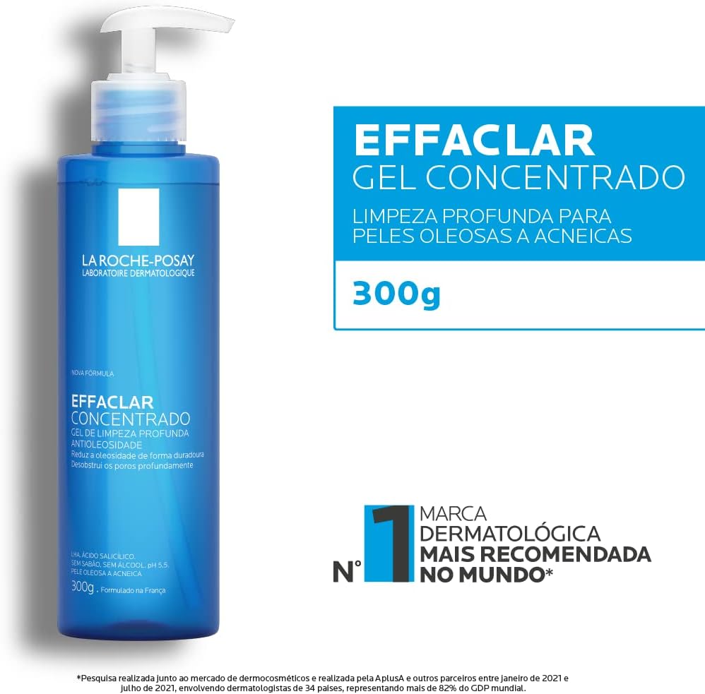 La Roche-Posay Effaclar Gel de Limpeza Facial Antiacne Concentrado com Ácido Salicílico, Zinco e LHA, 300ml - Image 3