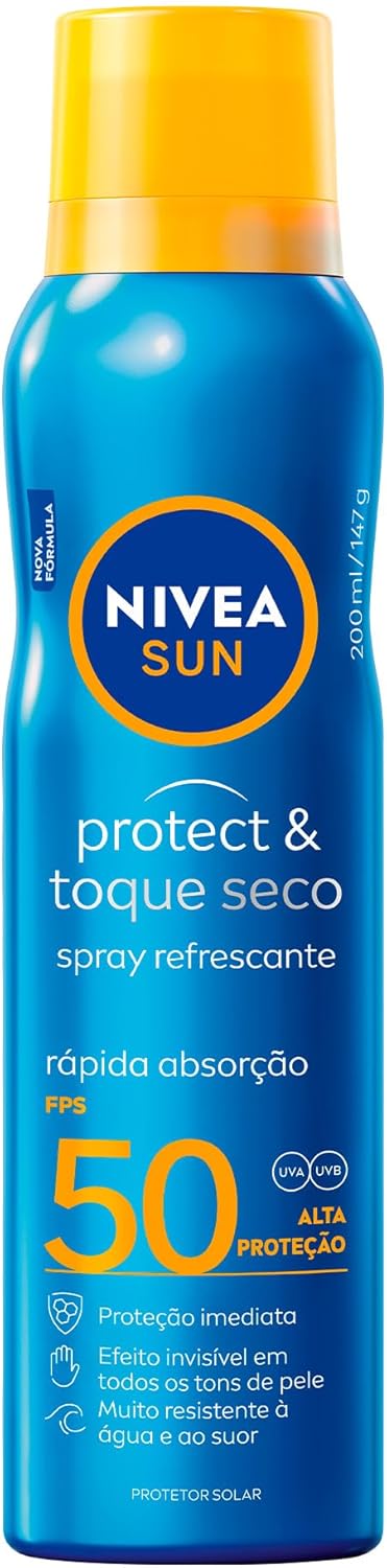 NIVEA SUN Protetor Solar Spray Protect & Toque Seco FPS 50 200ml