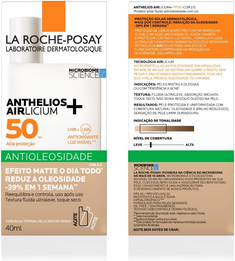La Roche-Posay, Anthelios Airlicium, Protetor Solar Facial Antioleosidade com cor, 40g - Image 8