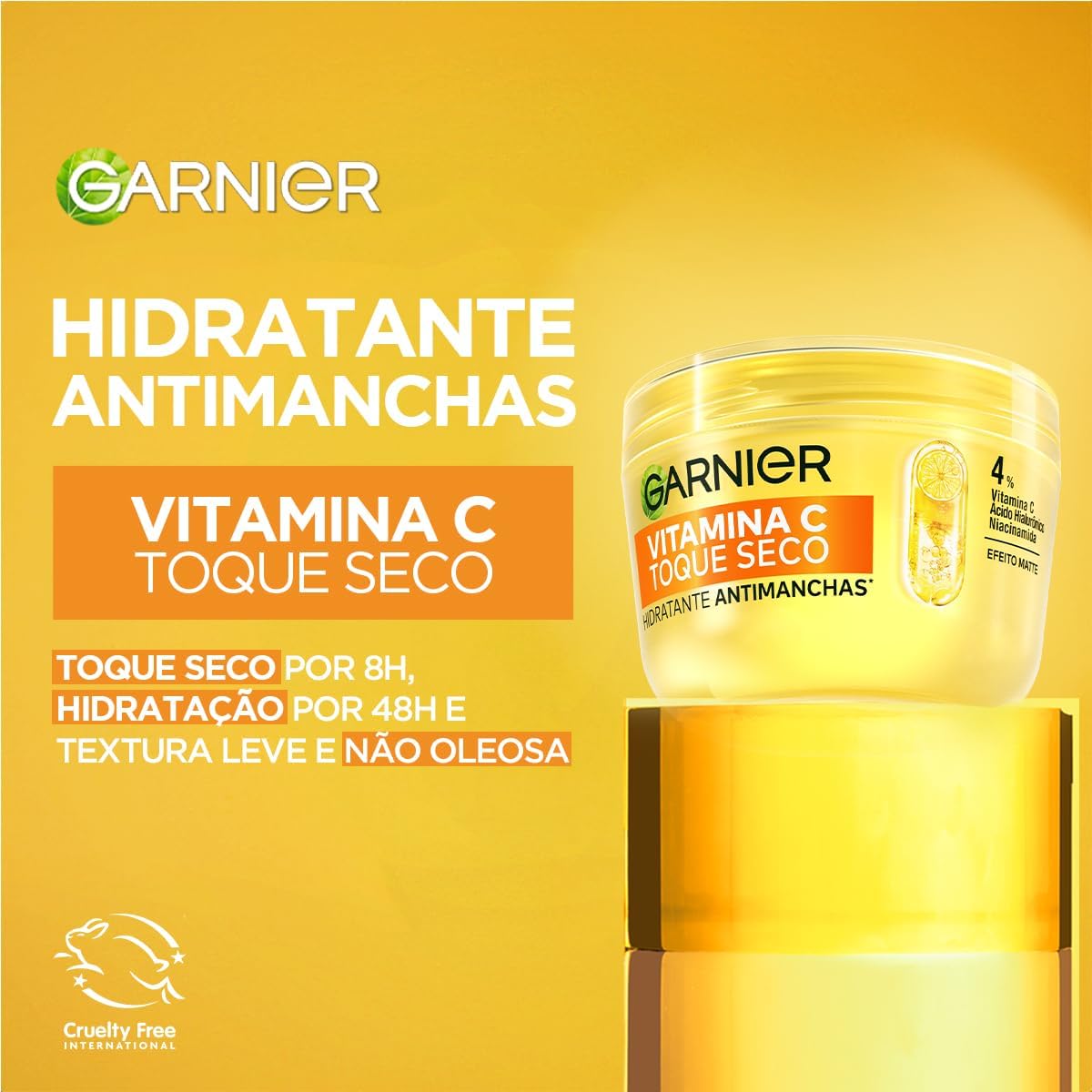 Gel Creme Hidratante Facial Antimanchas Toque Seco, com Vitamina C, Niacinamida e Ácido Hialurônico 85g - Image 3