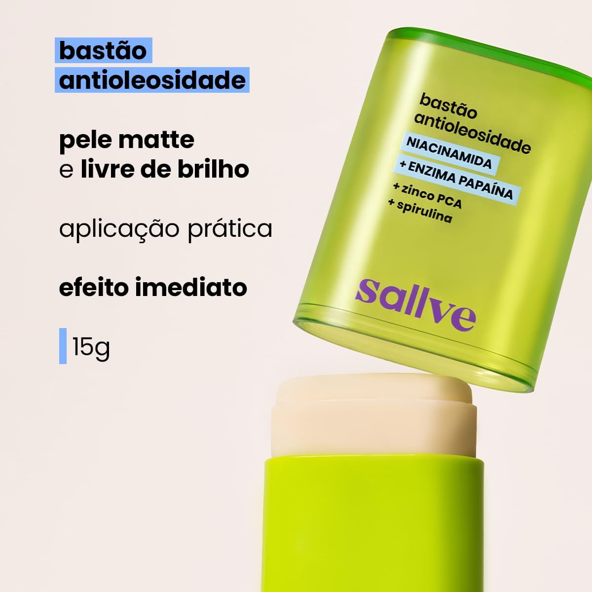 Sallve Bastão Antioleosidade 15g Com Niacinamida - Image 3
