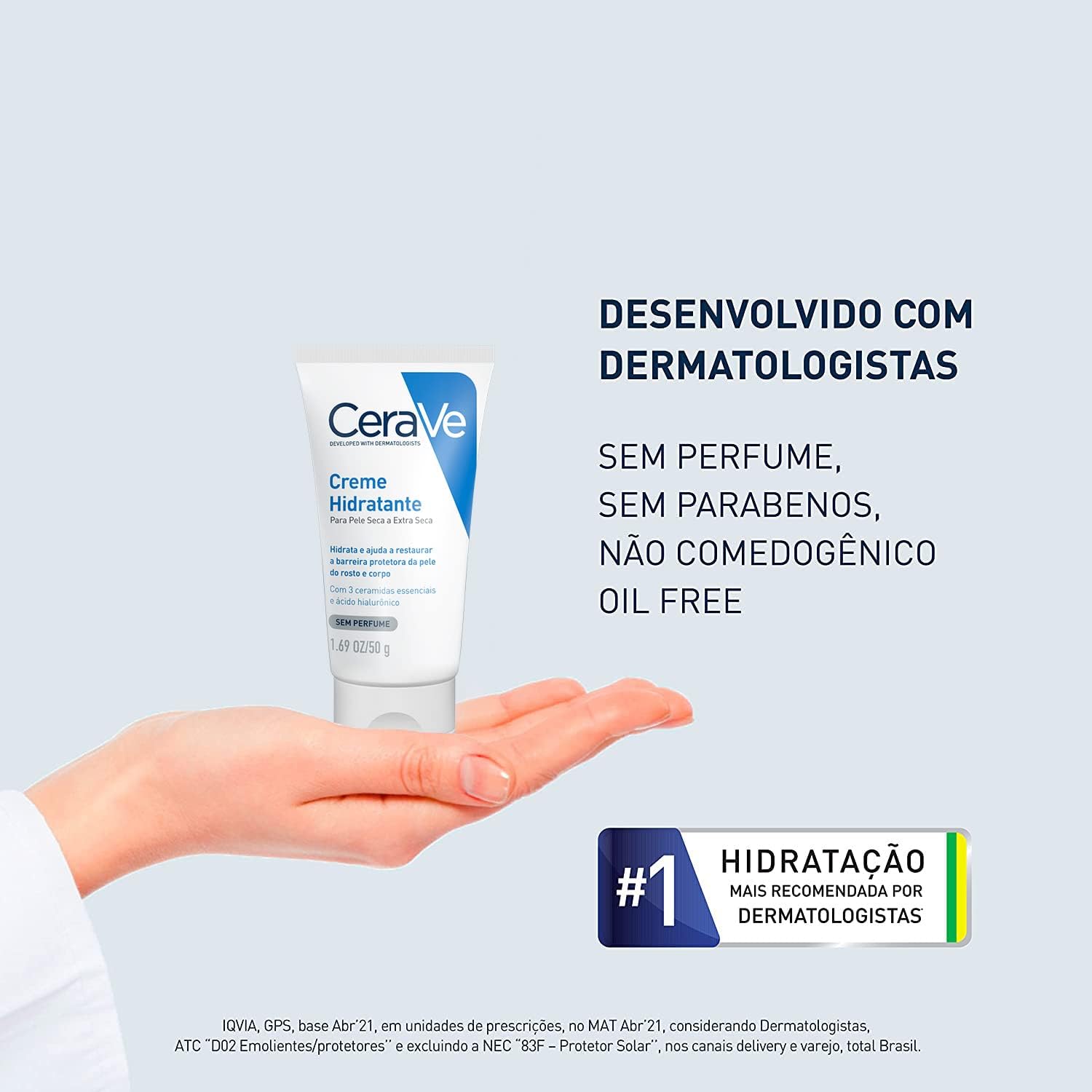 CeraVe, Creme Hidratante Corporal, com textura Cremosa e Ácido Hialurônico 50g - Image 8