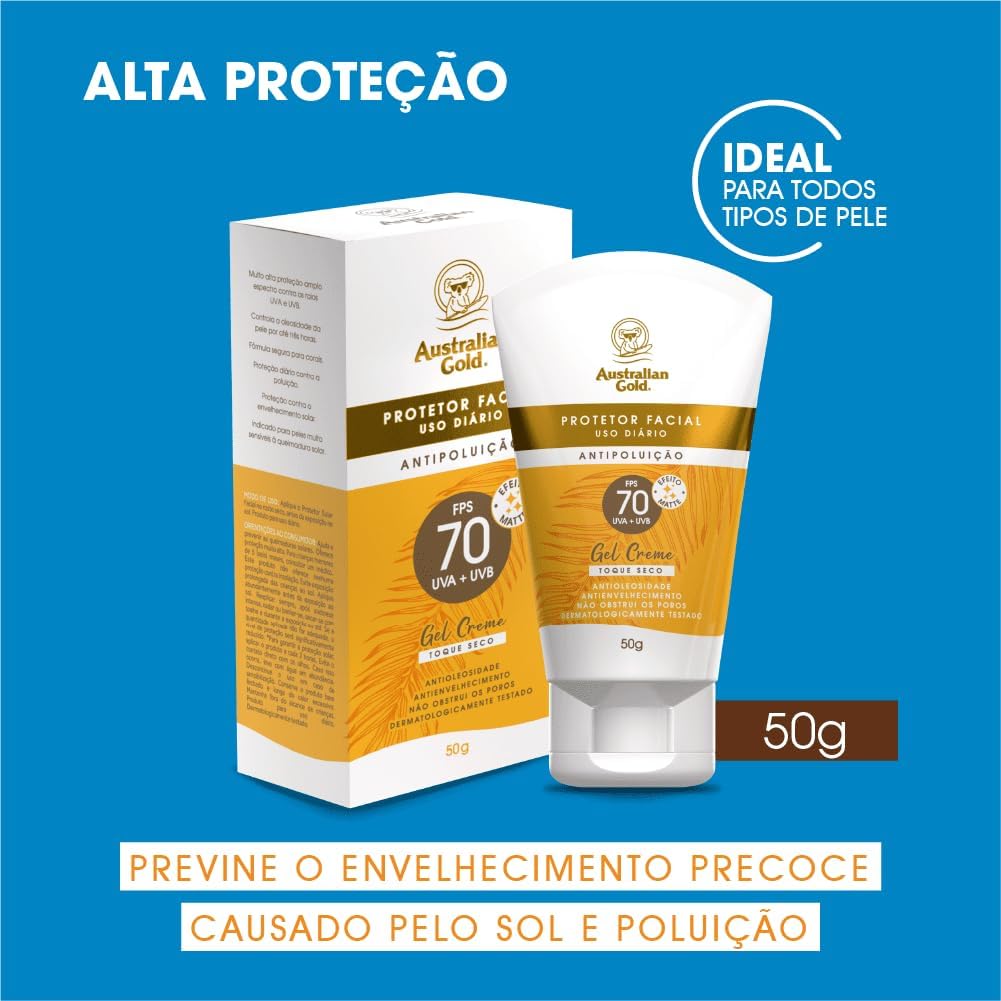 AUSTRALIAN GOLD PROTETOR SOLAR FACIAL GEL CREME FPS70 50G - Image 6