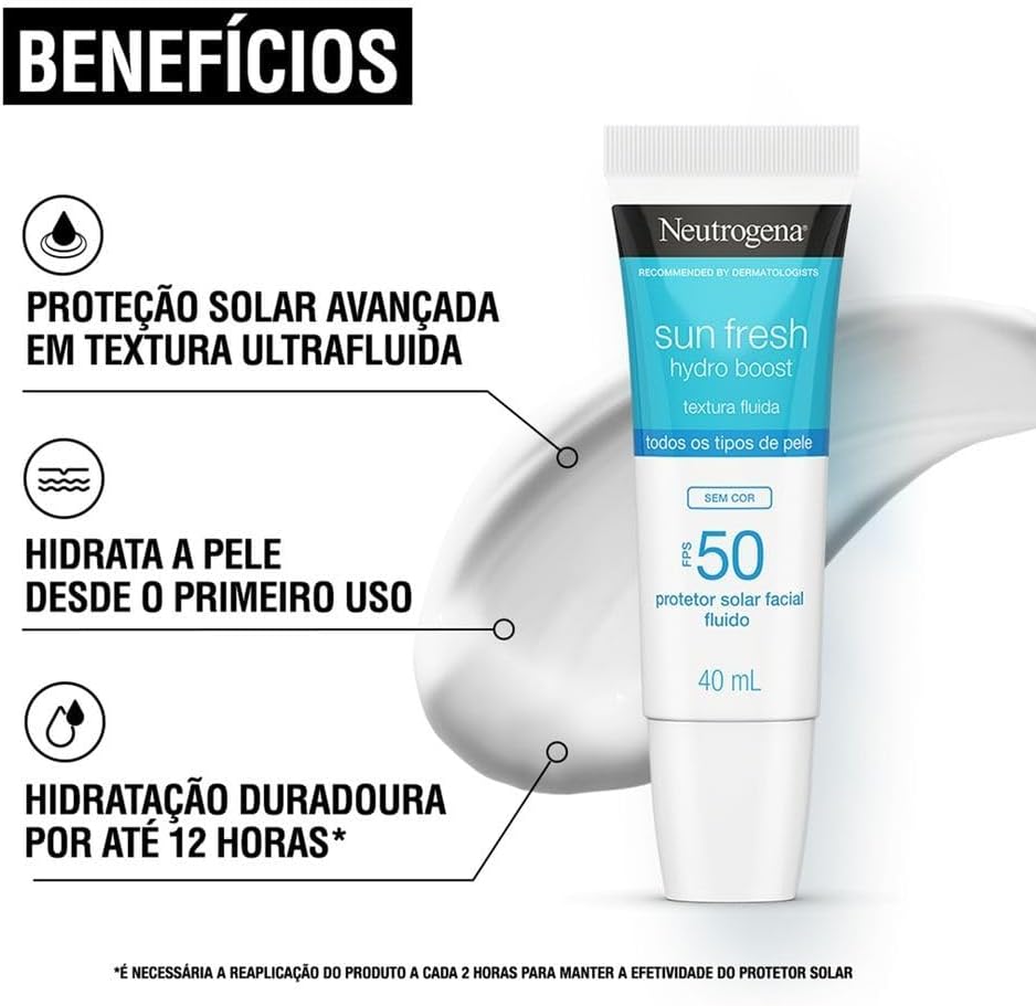 Protetor Solar Facial Neutrogena Sun Fresh Hydro Boost Sem Cor FPS 50 40mL - Image 8