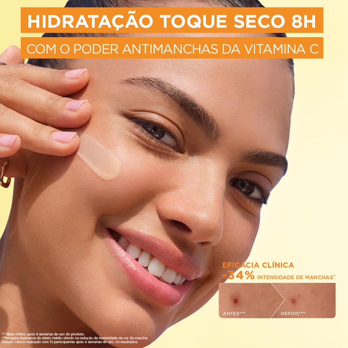Gel Creme Hidratante Facial Antimanchas Toque Seco, com Vitamina C, Niacinamida e Ácido Hialurônico 85g - Image 6