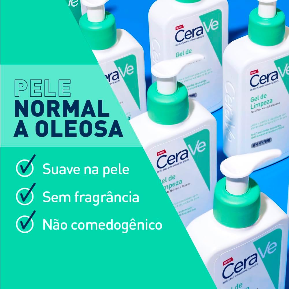 CeraVe, Gel de Limpeza Facial para pele oleosa, com Ácido Hialurônico e Niacinamida, 454g - Image 13