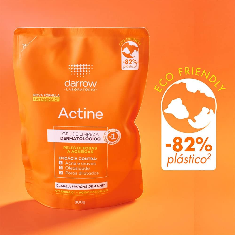 Darrow Actine Gel de Limpeza Facial com Ácido Salicílico, Vitamina C e Lactato de Mentila, 300g - refil - Image 7