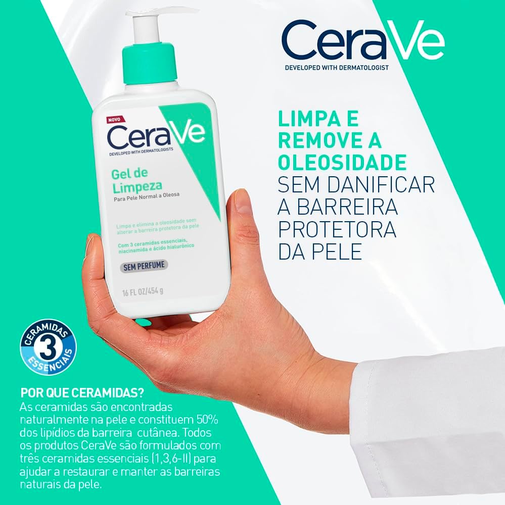 CeraVe, Gel de Limpeza Facial para pele oleosa, com Ácido Hialurônico e Niacinamida, 454g - Image 12