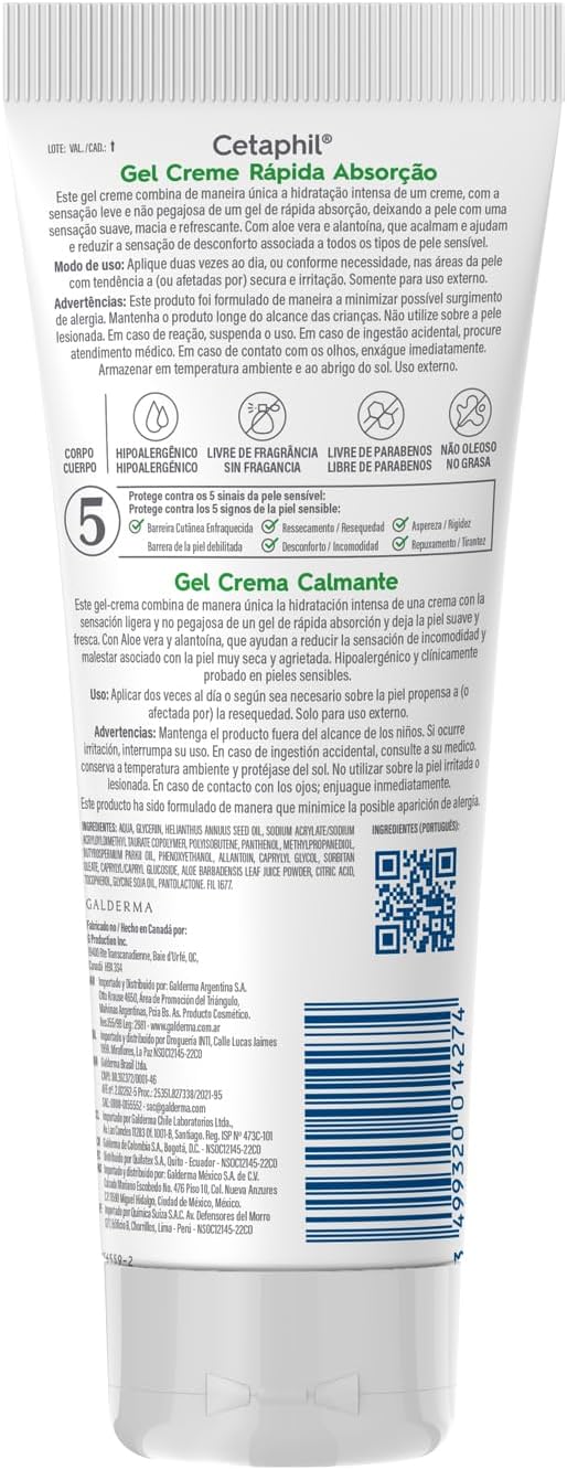 Cetaphil Gel Creme Rápida Absorção Com Aloe Vera 226/453g - Image 9