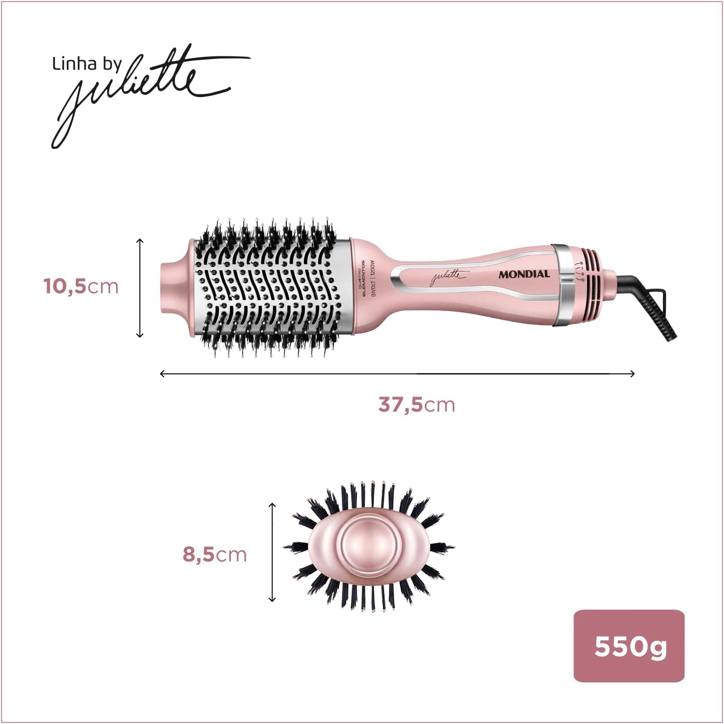 MONDIAL Escova Secadora Mondial Golden Rose 1200W Bivolt - Es-Ju-01 - Image 8