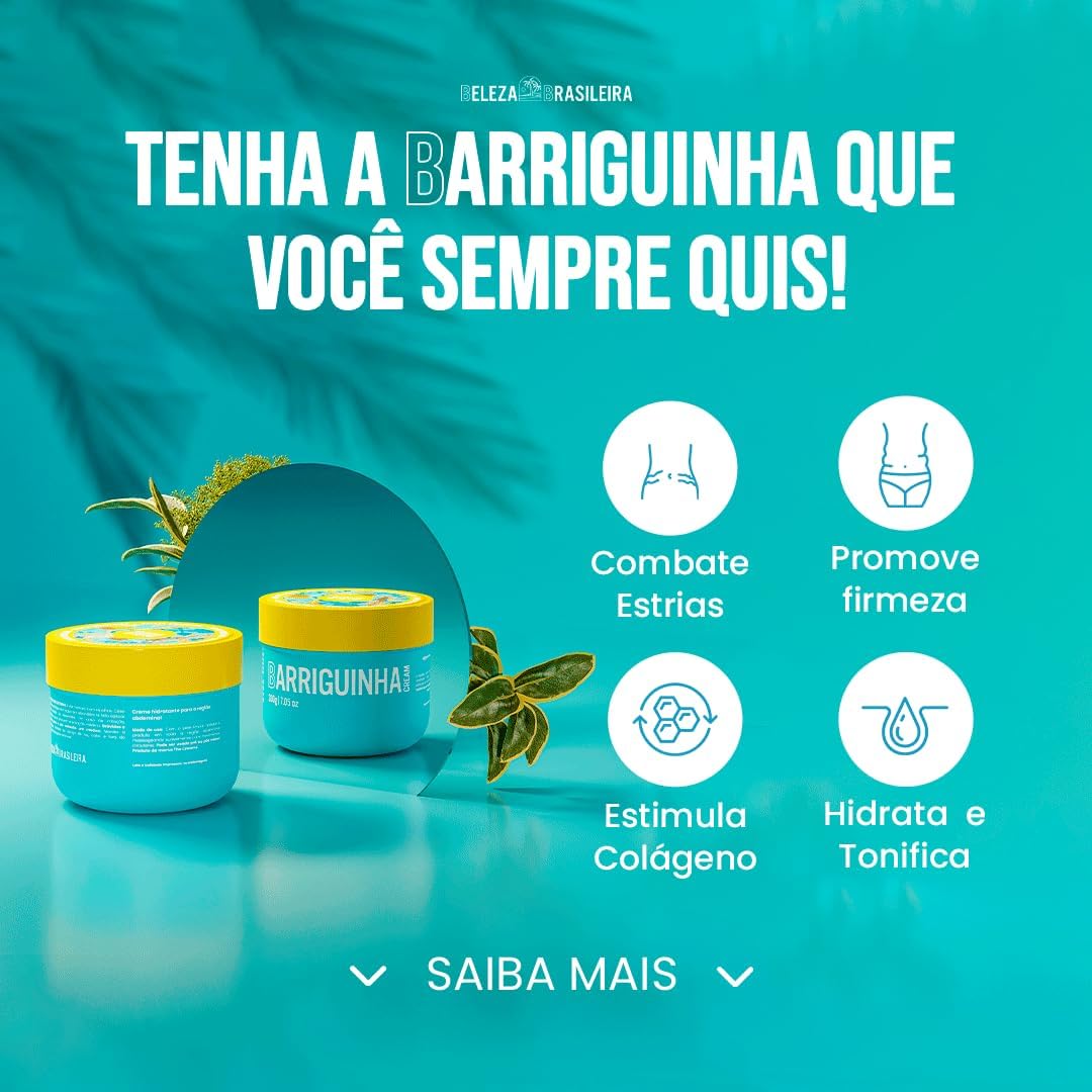 Beleza Brasileira Barriguinha Cream Creme Firmador e Redutor de Medidas, Celulites e Flacidez. - Image 2