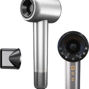 Secador de Cabelo Profissional ‎ROMANTIC CROWN 1500W, Cinza, Baixo Ruído, Íons Negativos, Portátil, 127v/20A