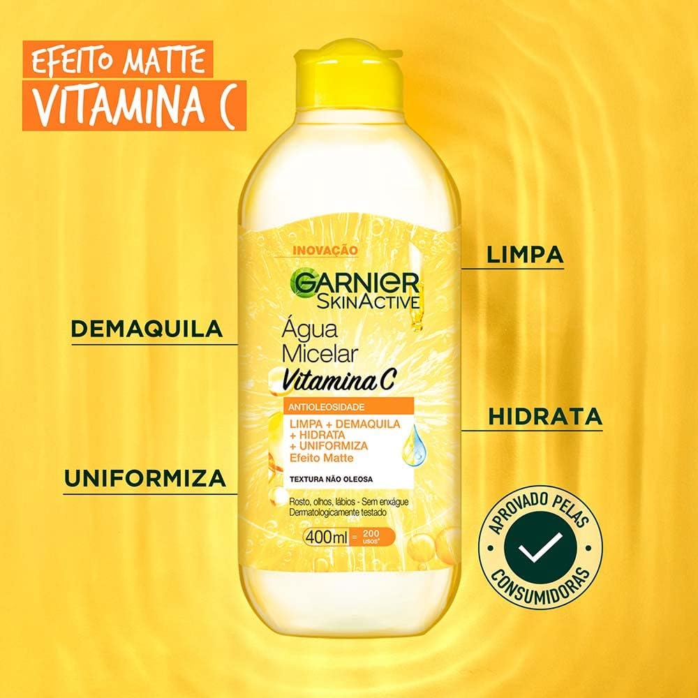 Garnier SkinActive, Água Micelar Antioleosidade com Vitamina C, 400ml - Image 2