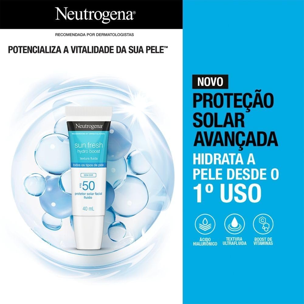 Protetor Solar Facial Neutrogena Sun Fresh Hydro Boost Sem Cor FPS 50 40mL - Image 10