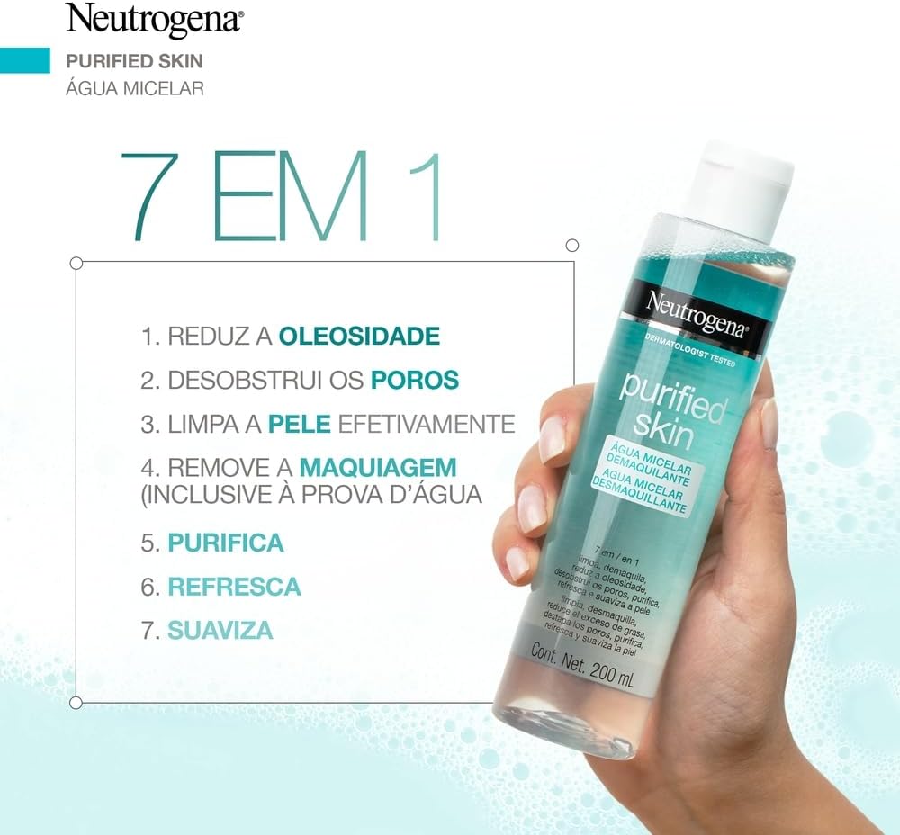 Neutrogena Água Micelar Demaquilante Purified Skin, 200ml - Image 5