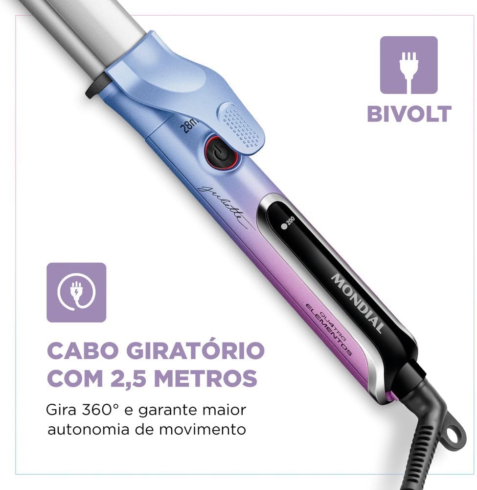 Modelador de Cachos By Juliette, Mondial, Azul/Rosa, 70W, Bivolt - MC-JU-03 - Image 6