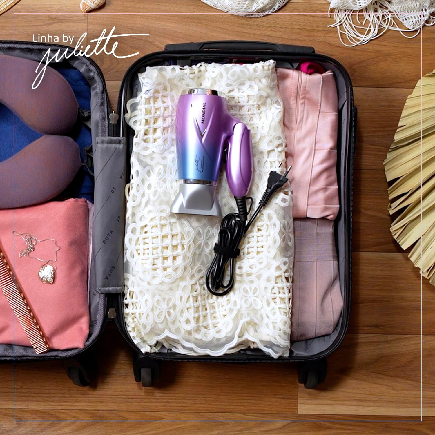 Secador de Cabelo By Juliette, Mondial, Azul/Rosa, 1200W, Bivolt - SCT-JU-03 - Image 10