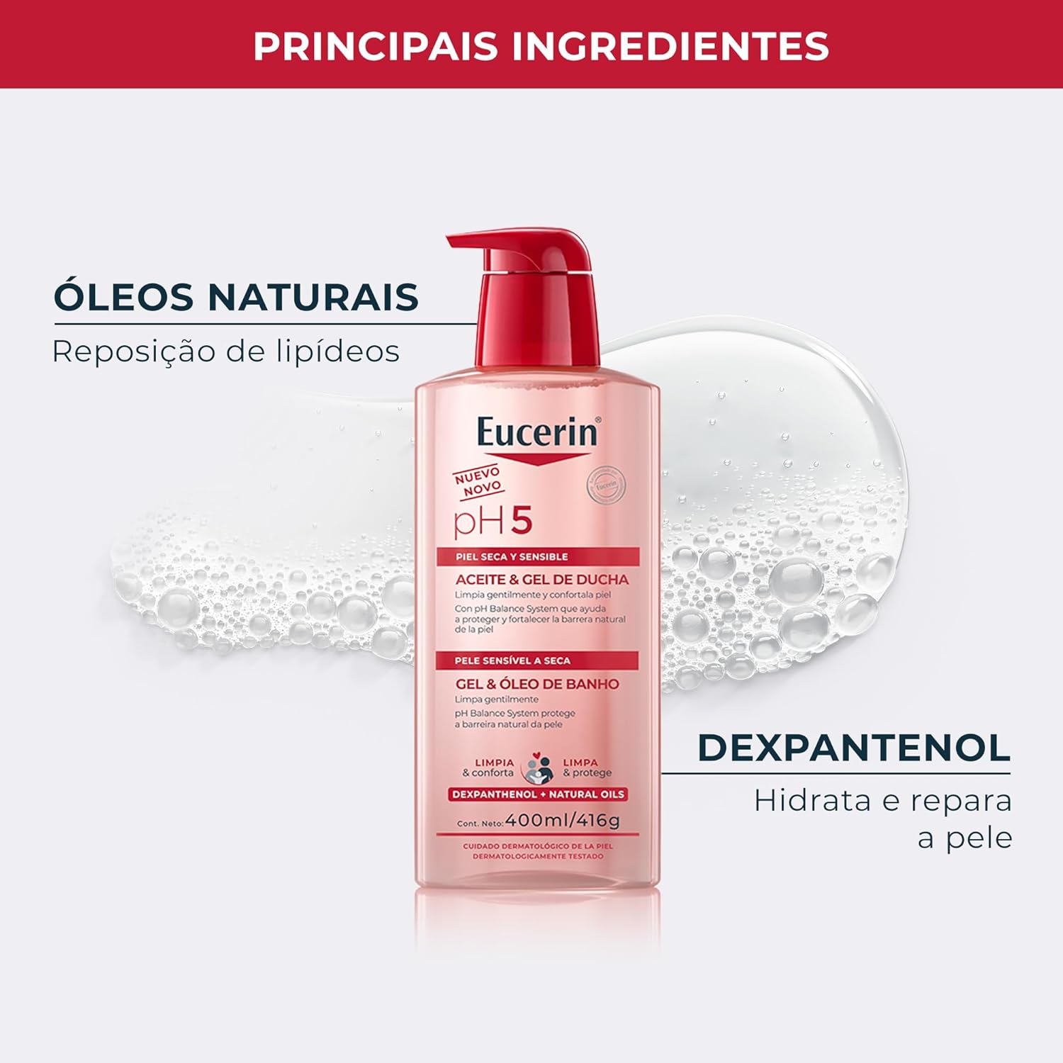 Eucerin PH5 Gel e Óleo de Banho 400ml - Image 5