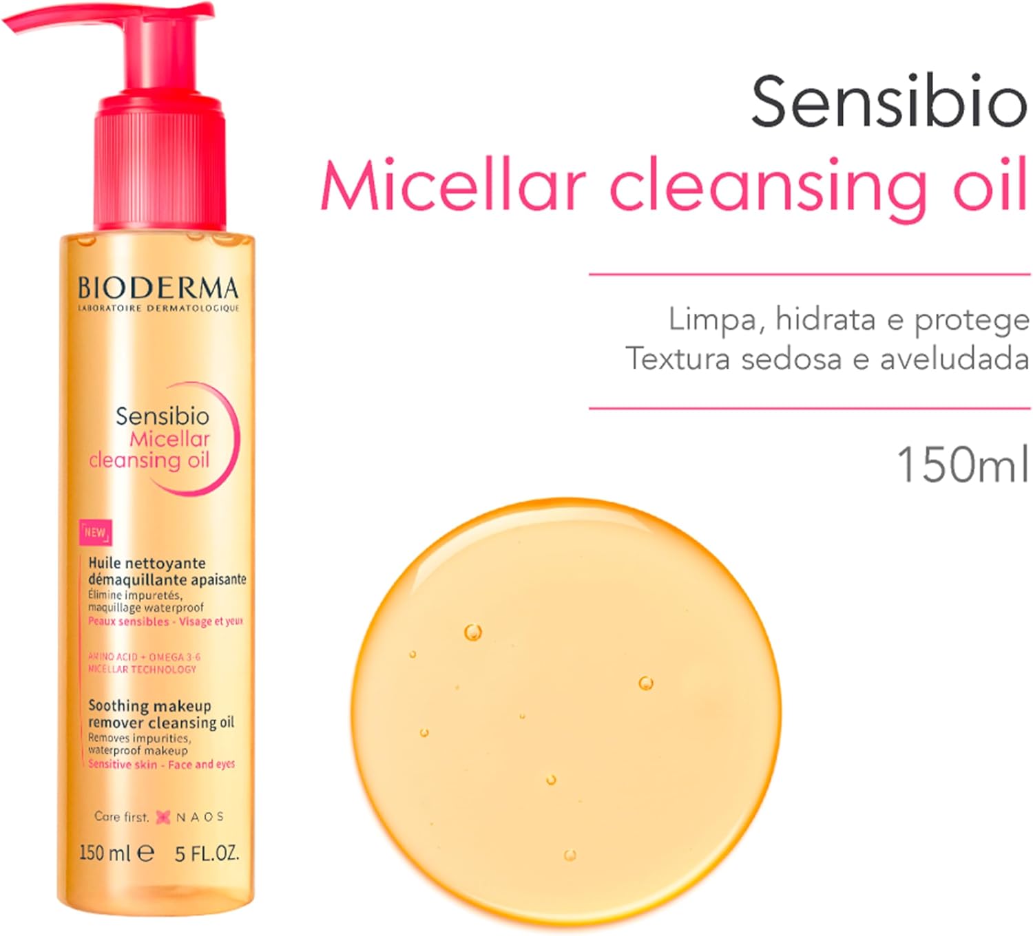 BIODERMA Sensibio Micellar Cleansing Oil Óleo Micelar Demaquilante 150ml - Image 2