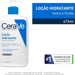 CeraVe, Loção Hidratante Corporal, com textura Fluida e Ácido Hialurônico 473g
