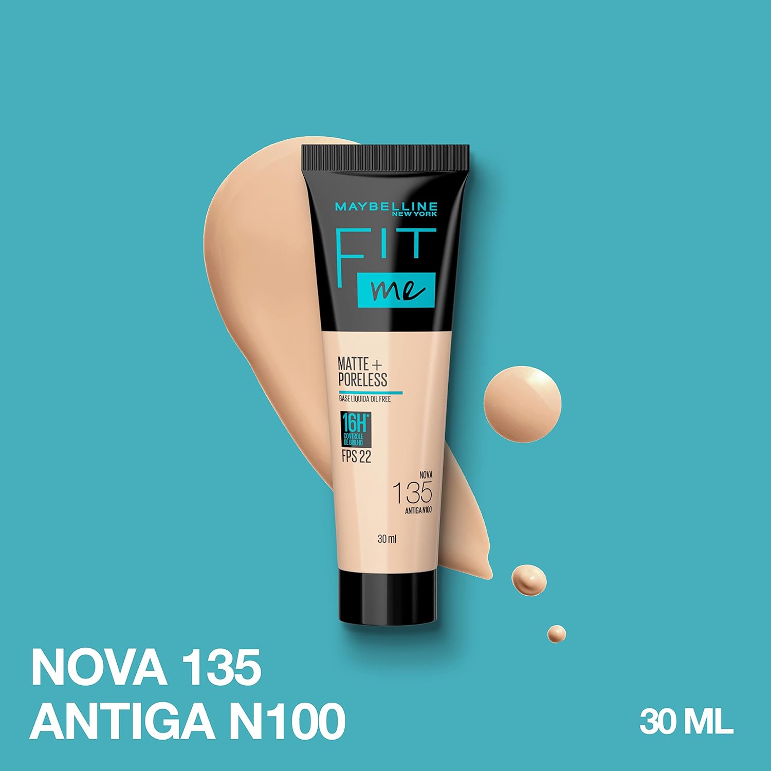 Base Líquida Maybelline NY Fit Me Matte FPS 22, 30ml - Image 15
