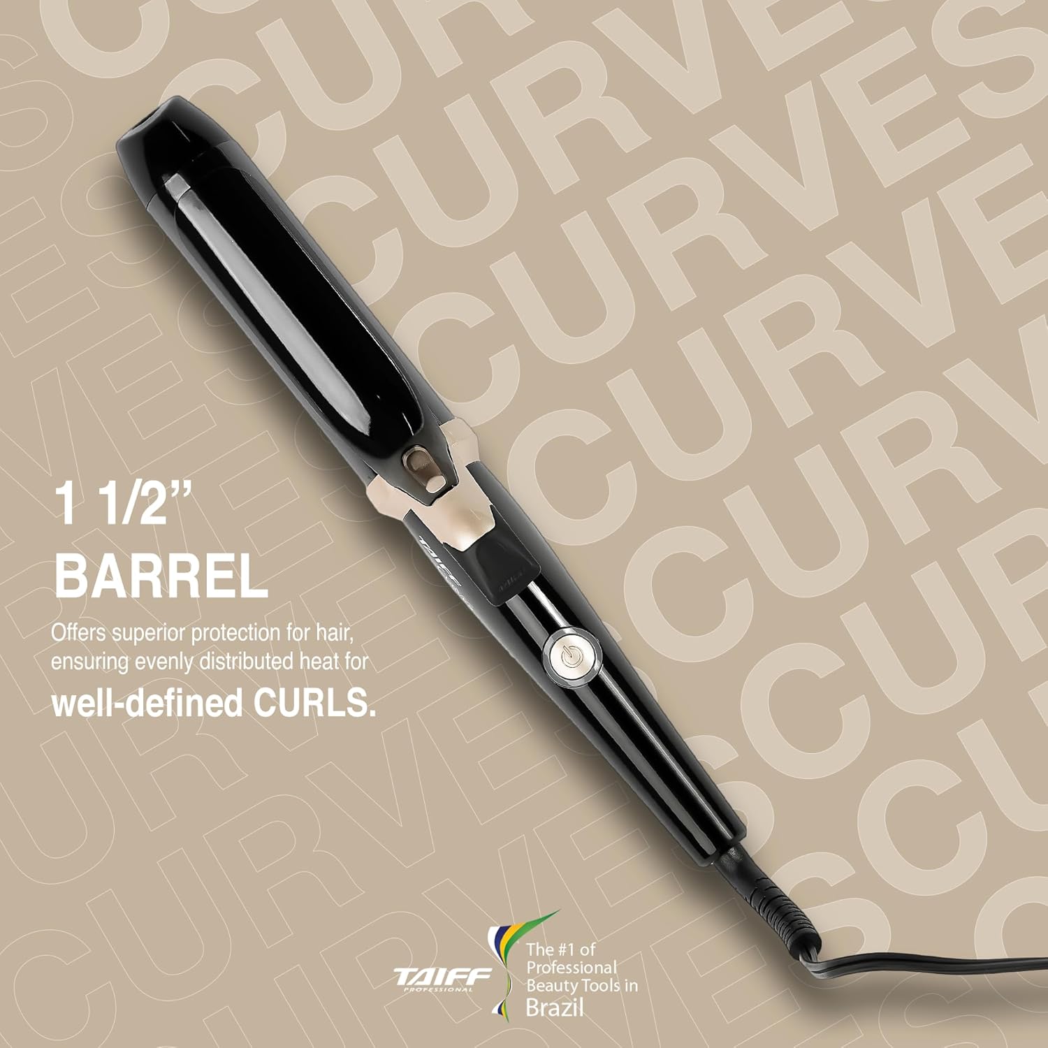 Modelador Taiff Curves, 38mm, Bivolt, Preto, Modelador Curves 1 1/2" - Image 2