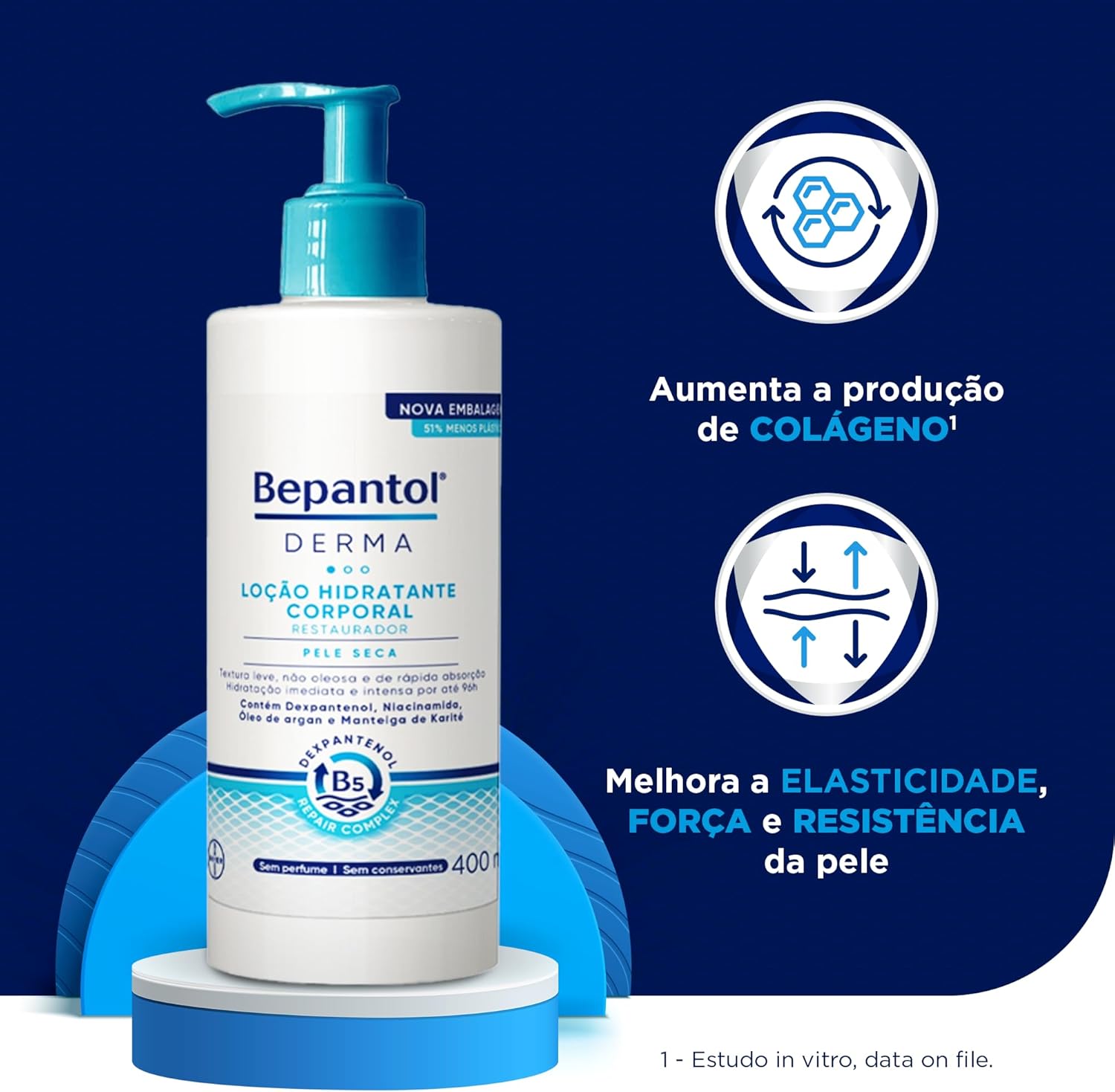 Bepantol Derma Hidratante Corporal, Restaurador para Pele Seca, 400ml - Image 2