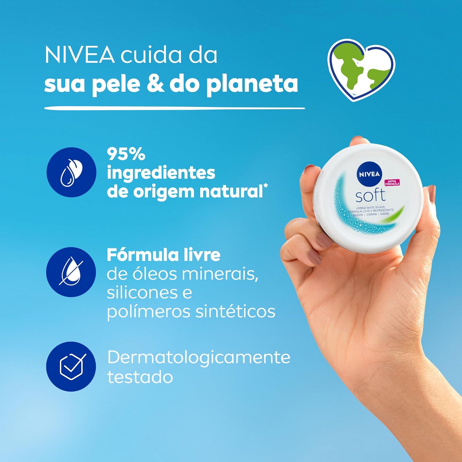 NIVEA Creme Soft 97g - Hidratação suave para rosto, mãos e corpo com fórmula leve e refrescante - Image 6