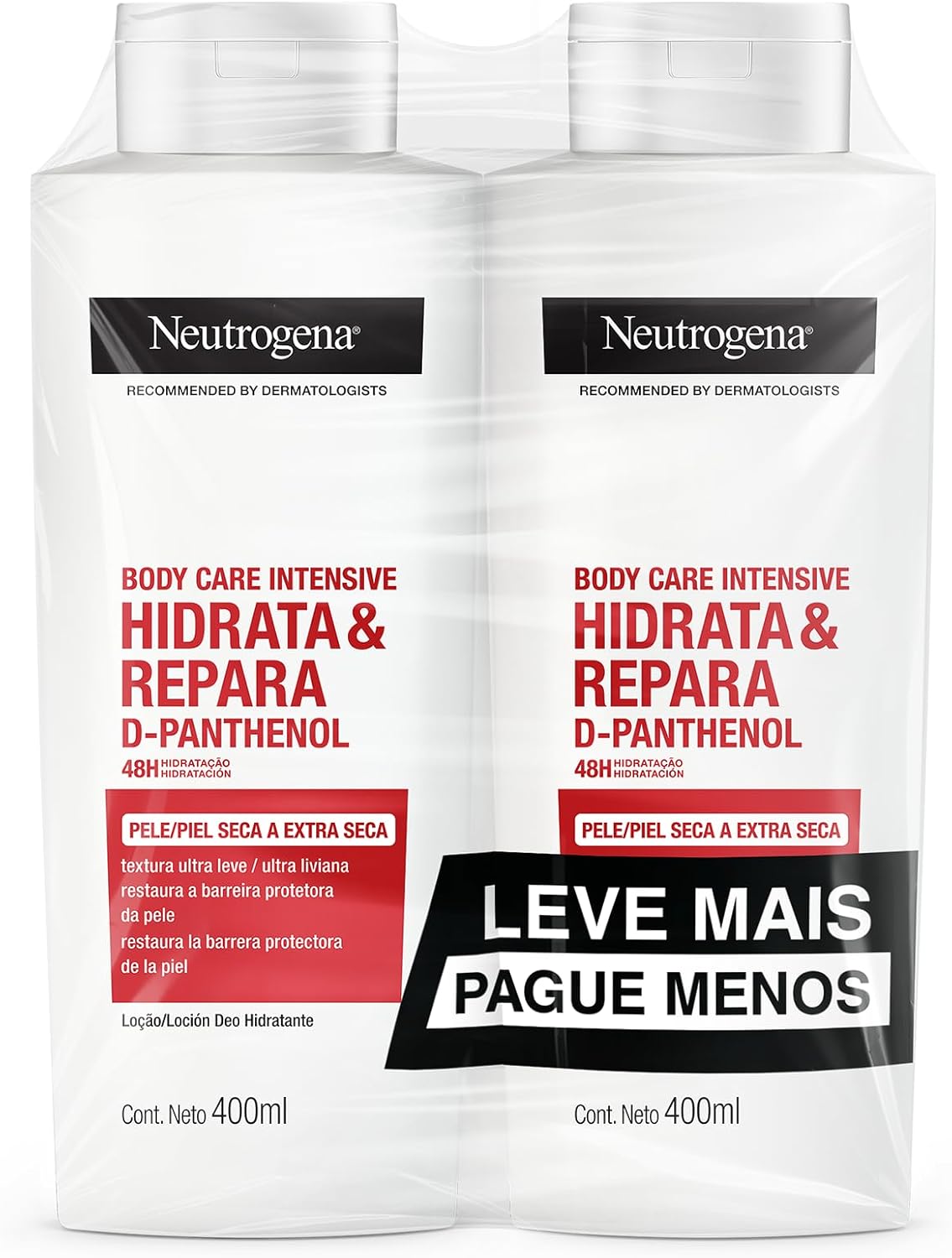Neutrogena Hidratante Corporal Body Care Intensive Hidrata&Repara, Kit com 2 Unidades de 400ml