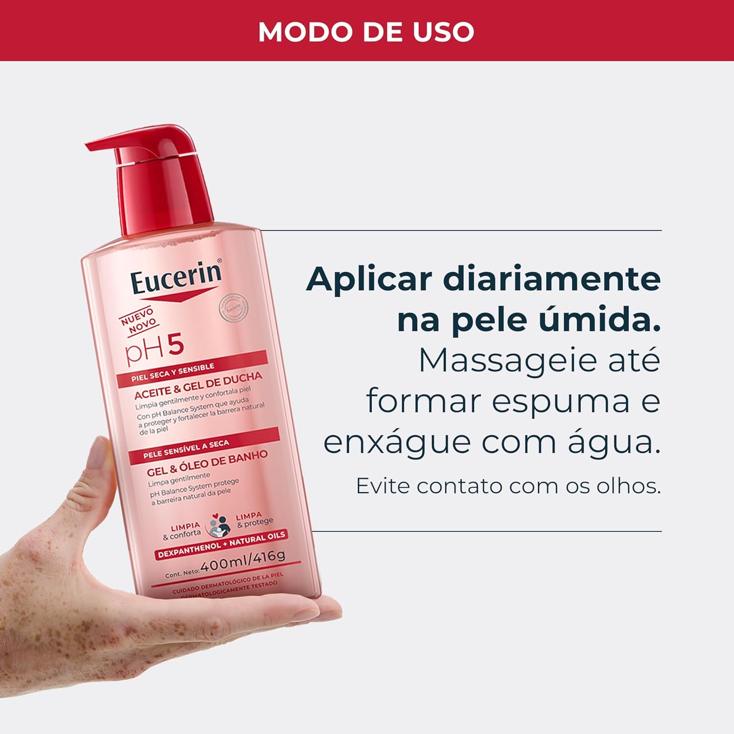 Eucerin PH5 Gel e Óleo de Banho 400ml - Image 6