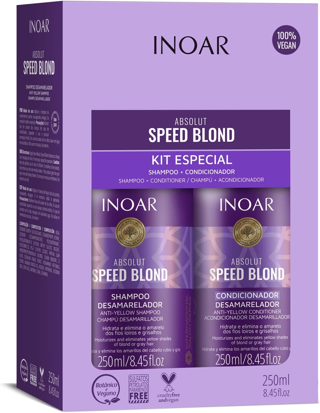 Inoar, Speed Blond Kit Duo – Shampoo e Condicionador Matizador - 250ml
