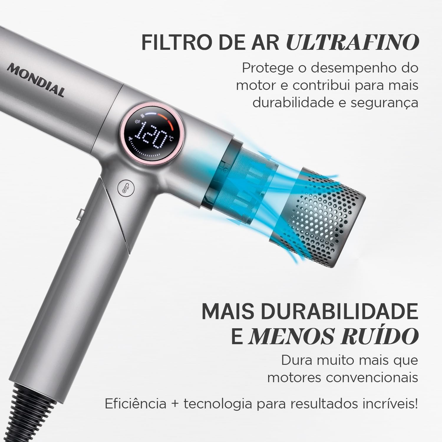 Secador Mondial Ultra Sonic By Juliette BLDC com Cabo Dobrável 127V - SCP-JU-04-US - Image 7