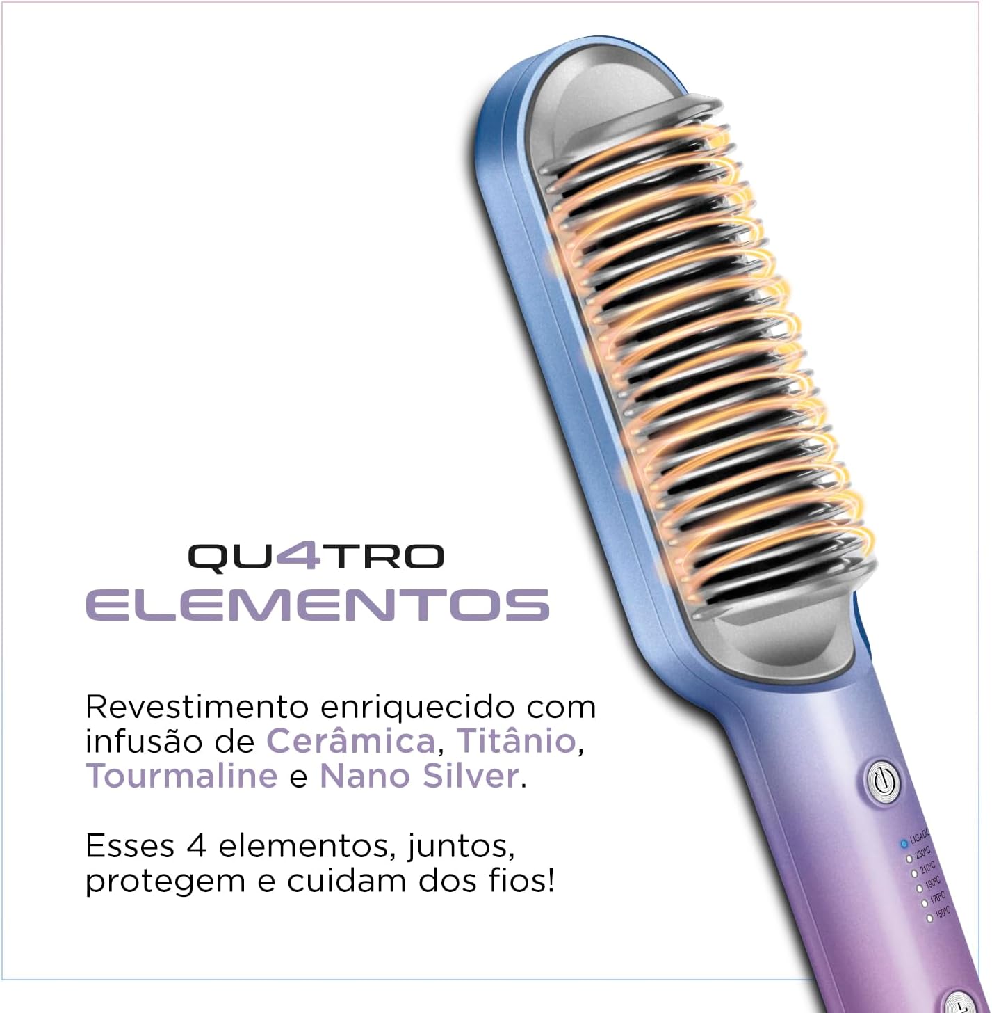 Escova Alisadora By Juliette, Mondial, Azul/Rosa, 36W, Bivolt - EA-JU-03 - Image 3